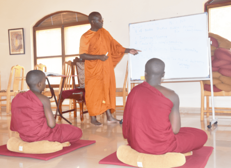 Bhante Spends Time Teaching  Novice monks