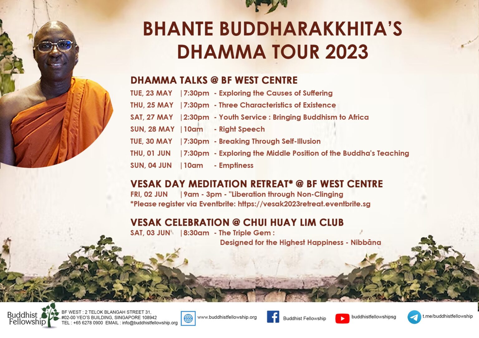 Bhante Buddharakkhita’s Dhamma Tour in Singapore and Taiwan